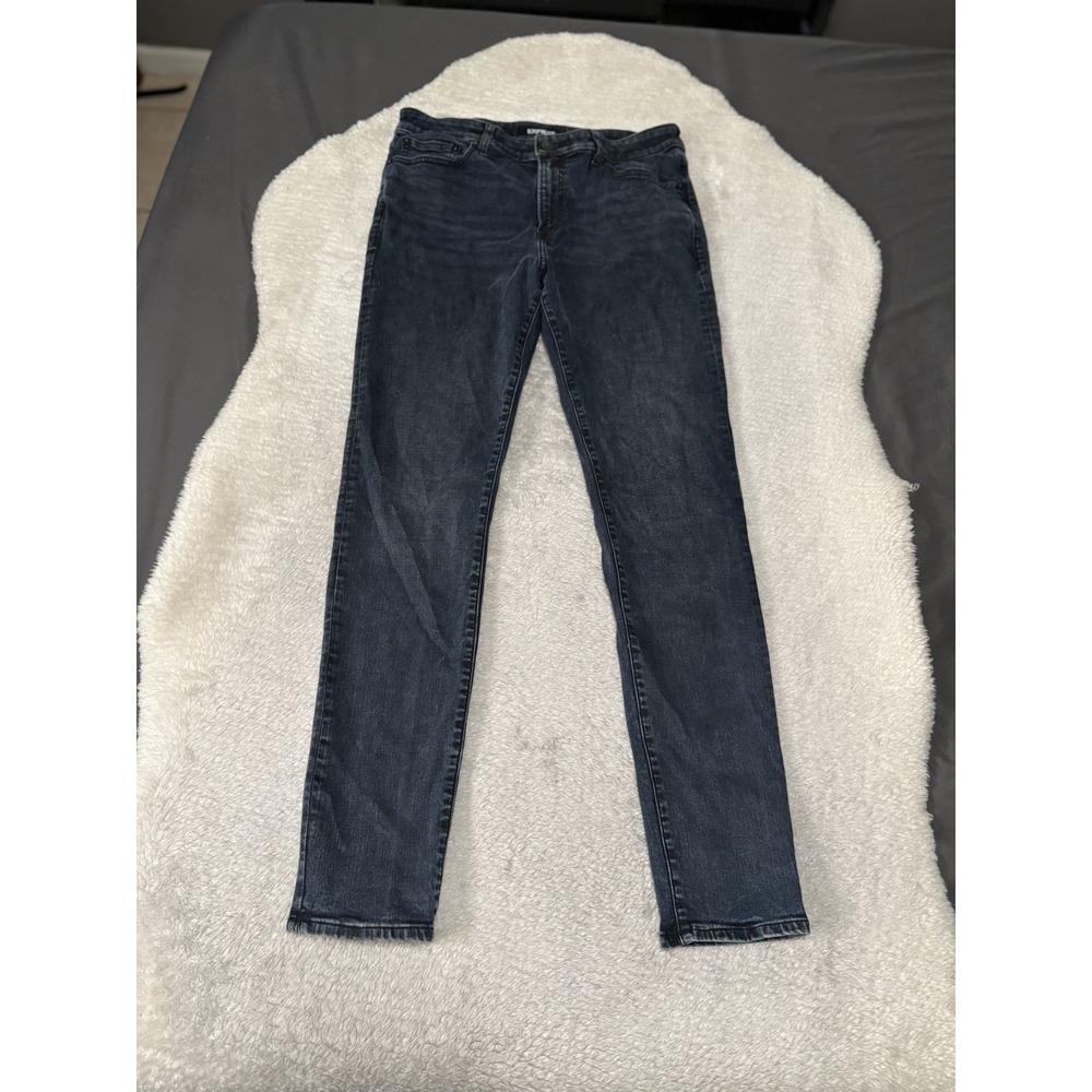 Express Men's Blue Skinny Hyper Stretch Denim Jeans Size 34x34 Act (34x33) Pants